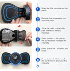 Smart Wireless Mini Massager – Instant Pain Relief Butterfly Patch | 8 Modes &amp; 19 Intensities