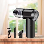 3-in-1 TurboClean™ Portable Car Vacuum & Blower — Wireless, USB Rechargeable, High Power Suction for Car & Home