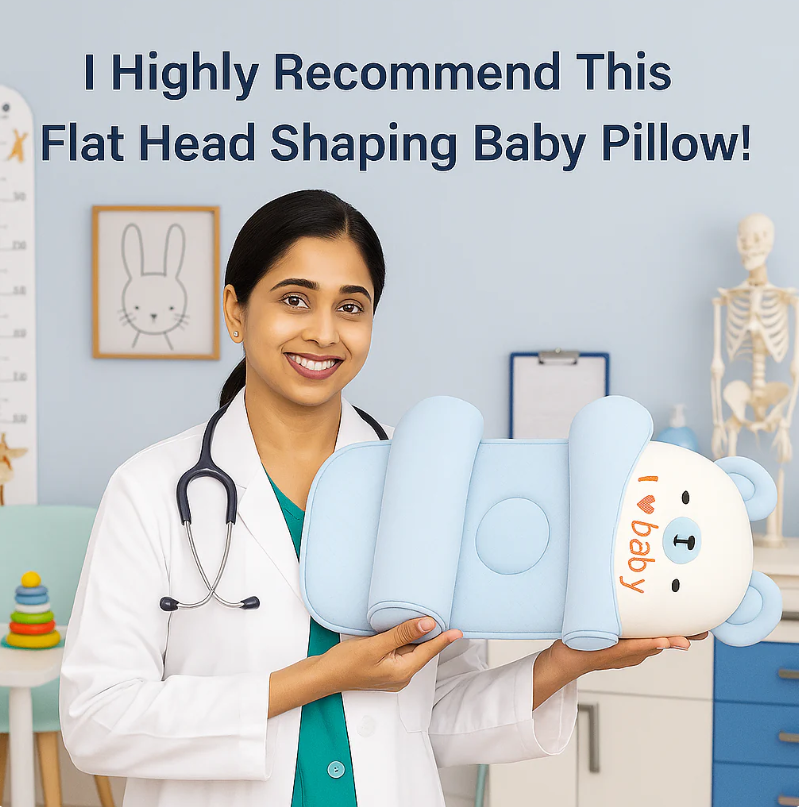 Ergonomic Baby Shaping Head Support Pillow – Newborn Flat Head Syndrome (Plagiocephaly) Prevention