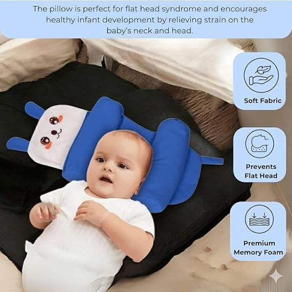 Ergonomic Baby Shaping Head Support Pillow – Newborn Flat Head Syndrome (Plagiocephaly) Prevention