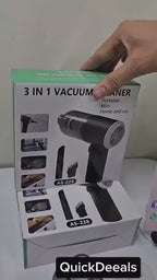 3-in-1 TurboClean™ Portable Car Vacuum & Blower — Wireless, USB Rechargeable, High Power Suction for Car & Home